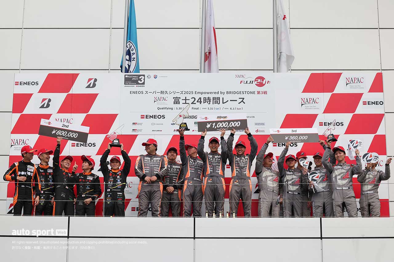 TKRI松永建設AMGが歓喜の富士24時間初制覇。seven x sevenポルシェとの接戦を制す