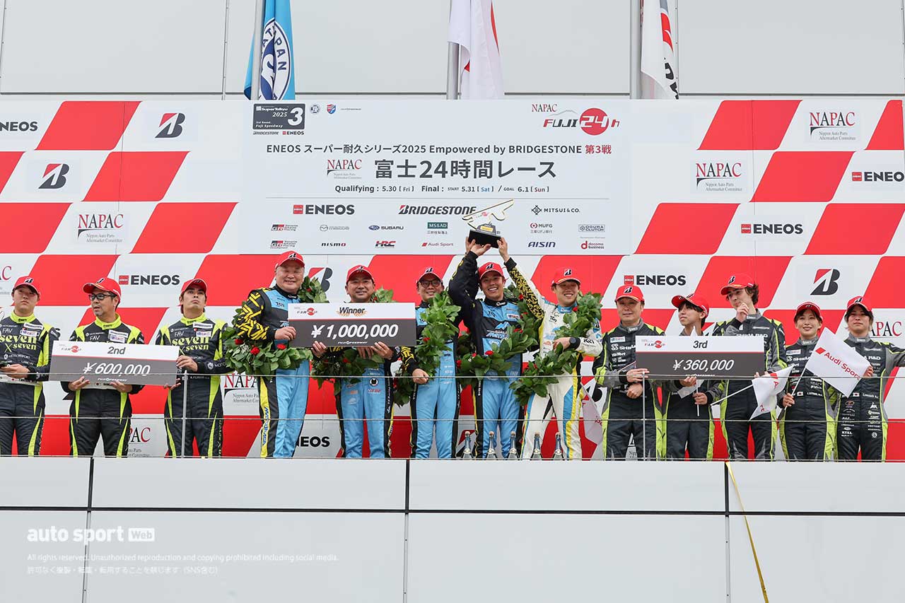 TKRI松永建設AMGが歓喜の富士24時間初制覇。seven x sevenポルシェとの接戦を制す