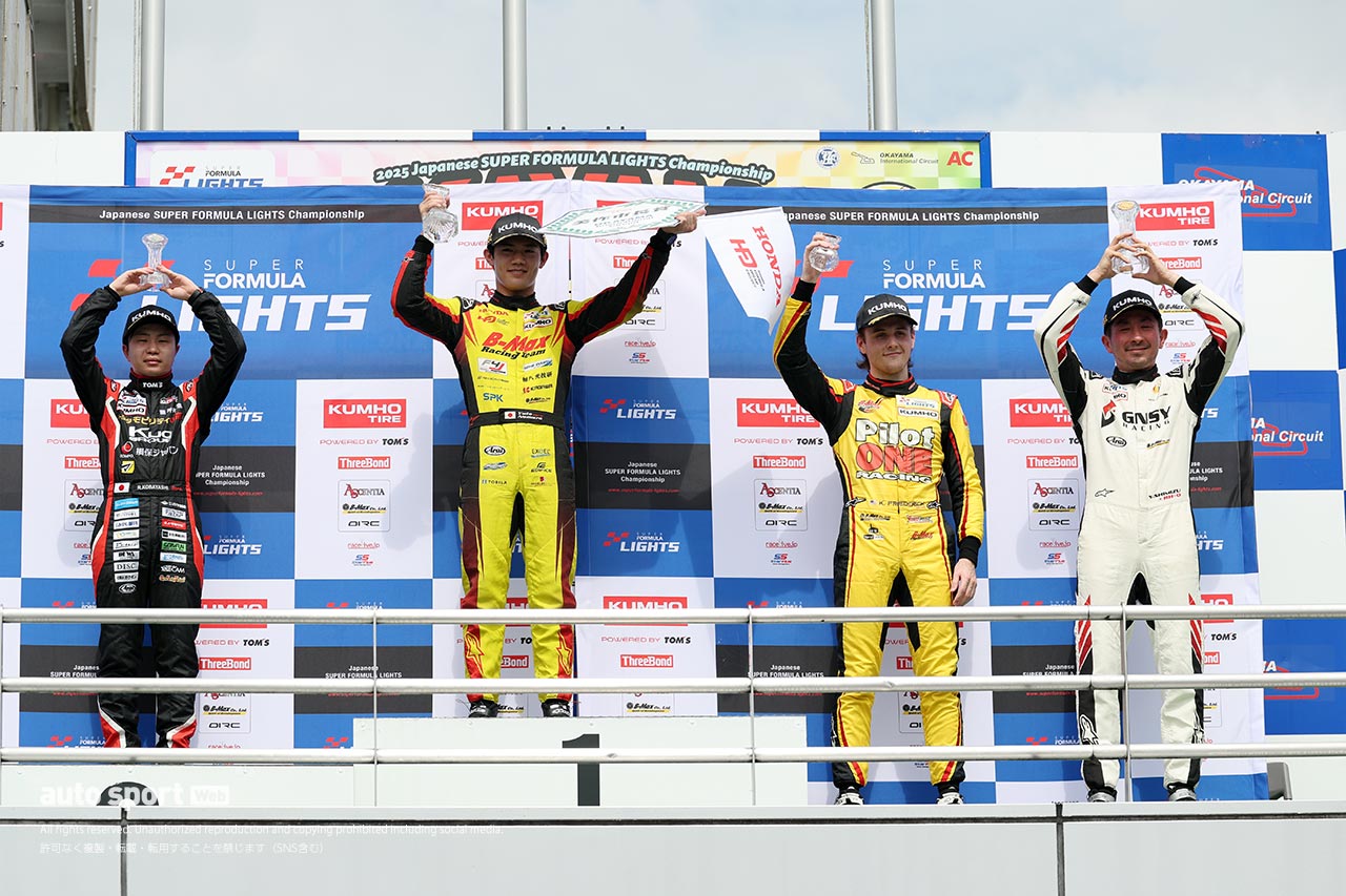 全日本スーパーフォーミュラ・ライツ選手権第3大会岡山は野村勇斗が3連勝。ランキングで佐野雄城に並ぶ