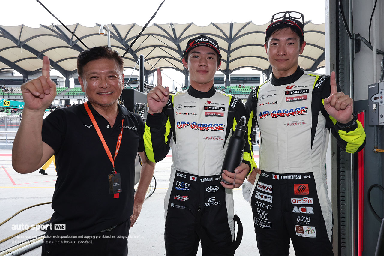 石田誠監督／野村勇斗／小林崇志（UPGARAGE AMG GT3）