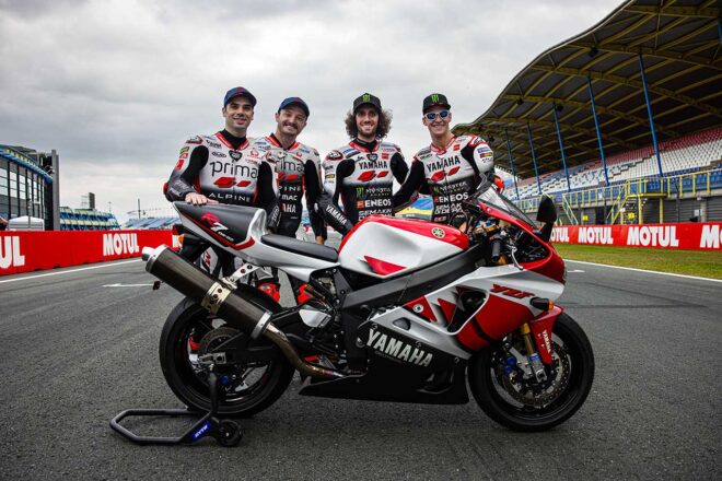 ヤマハMotoGP、第10戦オランダGP決勝は70周年記念カラーで参戦。ツナギは1999年の芳賀紀行デザインに