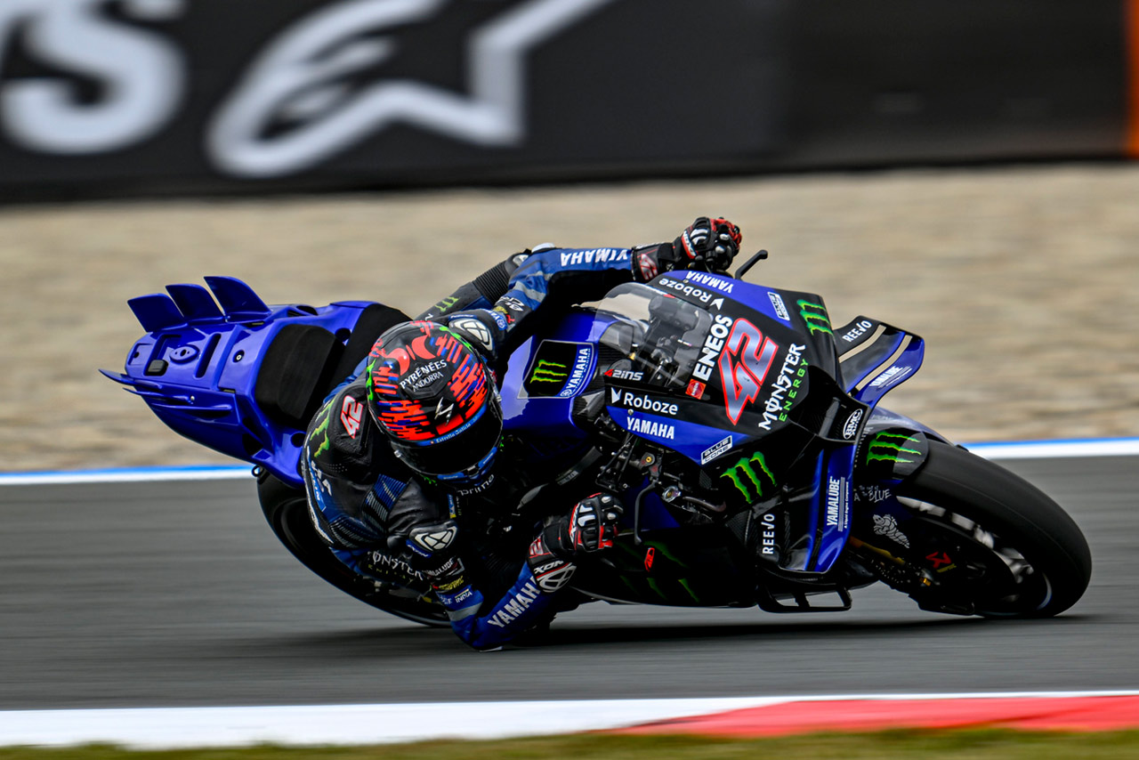 クアルタラロ、ポール獲得も転倒リタイア。前輪ユーズドの理由は「決勝が曇りの場合に備えて」とリンス／第10戦オランダGP