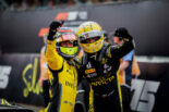 2025年FIA F2第8戦シルバーストン　スプリントレース勝者のフォルナローリと3位を獲得したスタネ