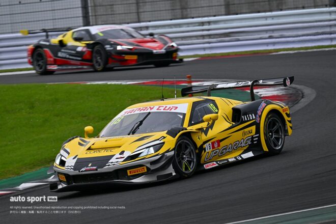 SROジャパンカップ第2ラウンド富士のレース1は白熱の戦いを制しseven x seven Racingが今季初優勝。渡会太一が殊勲