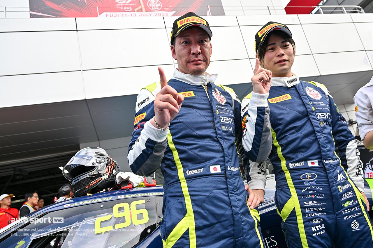 SROジャパンカップ第2ラウンドレース2はをHitotsuyama with Cornes Racingが逆転勝利。前澤友作組が白熱バトルを制し3位