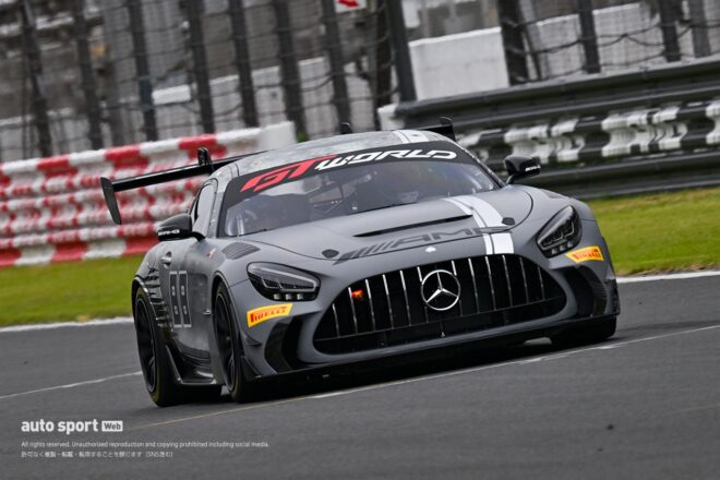 限定20台の貴重なメルセデスAMG GT2プロがSRO GTパワーツアー開催中の富士を走行。直線は300km/h超を記録