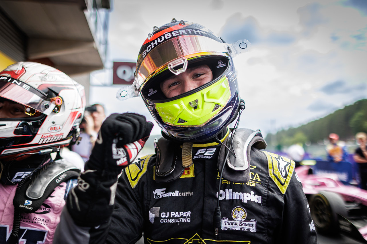 2025年FIA F2第9戦スパ・フランコルシャン　スプリントレースを制したレオナルド・フォルナローリ（インビクタ・レーシング）