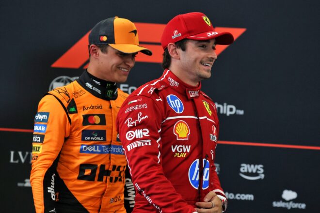 シャルル・ルクレール（フェラーリ）とランド・ノリス（マクレーレン）