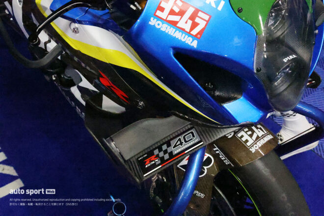 ウイングにGSX40周年のステッカーを張ったTeam SUZUKI CN CHALLENGEのマシン／2025鈴鹿8耐 車検日