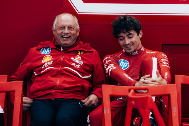 シャルル・ルクレール（フェラーリ）とフレデリック・バスール代表