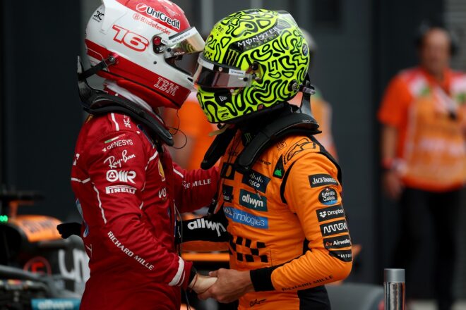 ランド・ノリス（マクラーレン）とシャルル・ルクレール（フェラーリ）