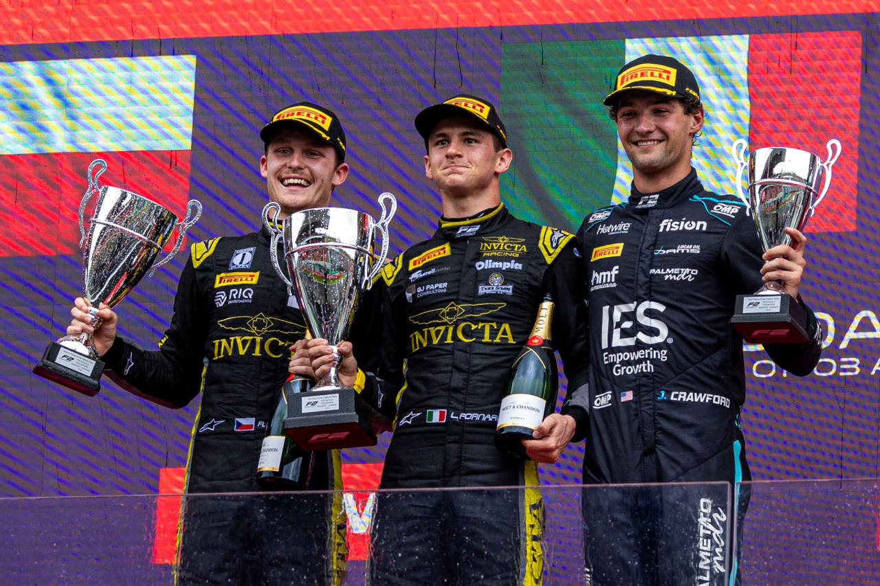 2025年FIA F2第10戦ブダペスト　フィーチャーレース暫定表彰式