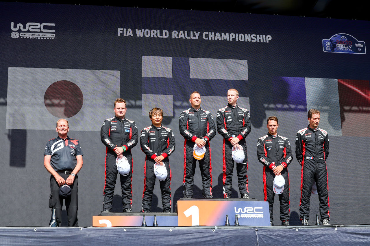 トヨタGR、歴史的な1-2-3-4-5フィニッシュを達成「ドリームチームに恵まれている」とカンクネン／WRC第9戦フィンランド