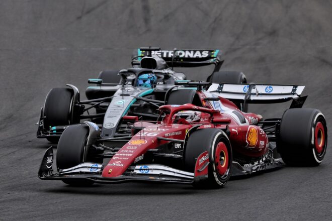 シャルル・ルクレール（フェラーリ）とジョージ・ラッセル（メルセデス）