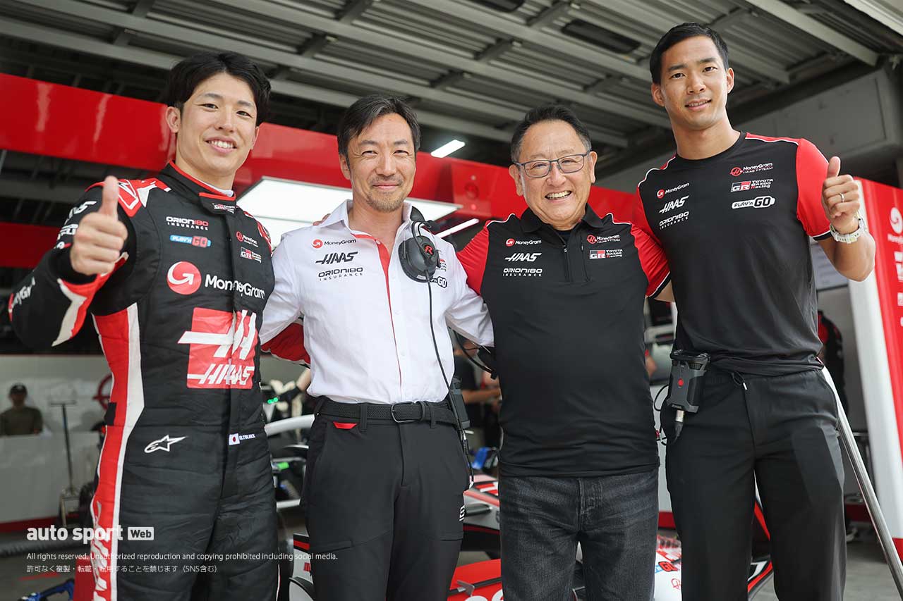 ハースF1富士TPCテスト2日目に電撃訪問したモリゾウ（豊田章男トヨタ自動車会長）
