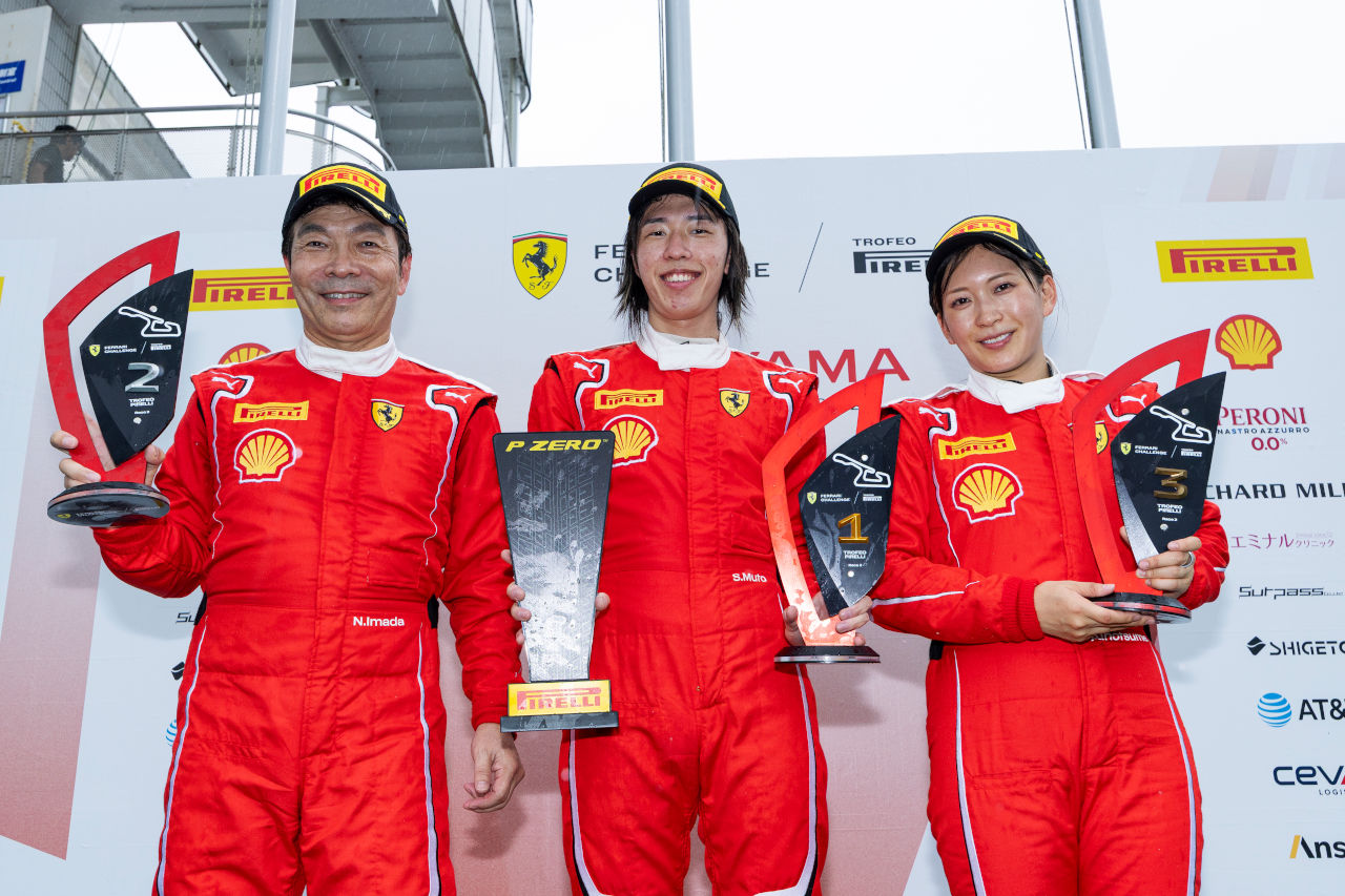 雨の岡山を制した武藤壮汰が王座獲得「勝ちパターンに持ち込めました」／2025フェラーリ・チャレンジ・ジャパン最終戦