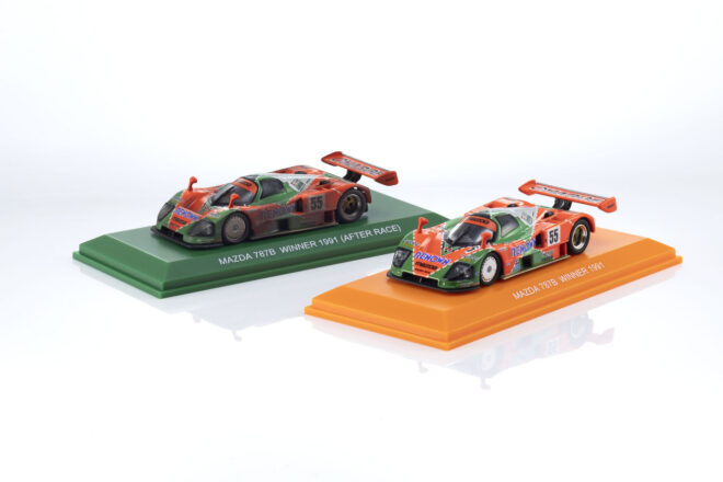 日本車初のル・マン優勝車、マツダ787Bが京商ミニカー＆ブックに登場。数量限定でウェザリング仕様も