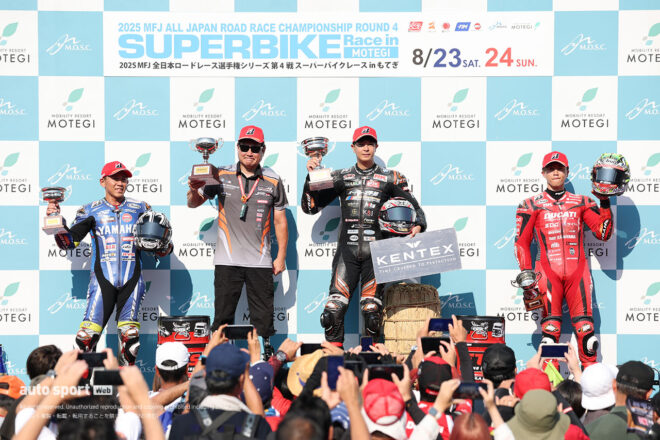独走浦本が2レース制覇。2位中須賀はランキング首位キープ／2025全日本ロード第4戦もてぎJSB1000レース2