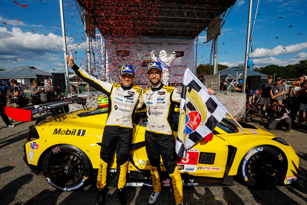 逆転でコルベット3号車が今季初優勝。WTRランボルギーニ炎上もドライバーは無事／IMSA第9戦バージニア