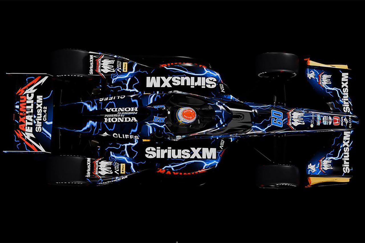 『メタリカ』リバリーで最終戦へ。インディカーに参戦するローゼンクヴィストのマシンが伝説のスラッシュメタルバンドとコラボ