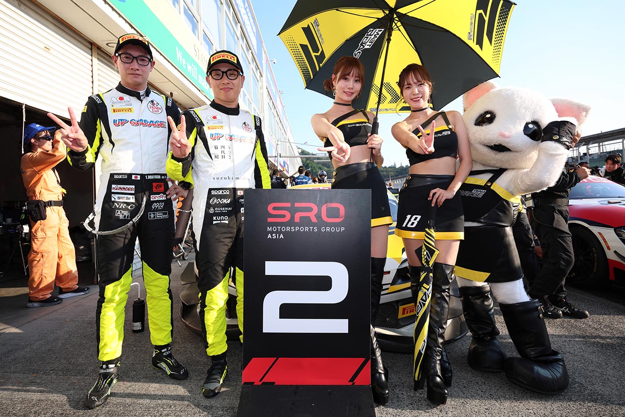 SROジャパンカップ第3ラウンド岡山のレース1は波乱の展開を武井真司／笹原右京組BINGO RACING with LM corsaが制す