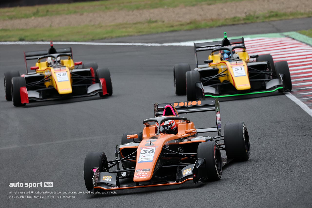 全日本スーパーフォーミュラ・ライツ選手権第12戦は野村勇斗が佐野雄城の追撃を振り切り3連勝。岡山からの連勝を6に伸ばす