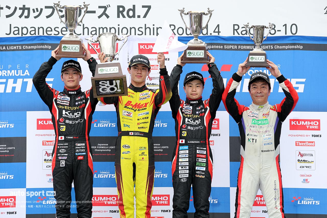 全日本スーパーフォーミュラ・ライツ選手権第12戦は野村勇斗が佐野雄城の追撃を振り切り3連勝。岡山からの連勝を6に伸ばす