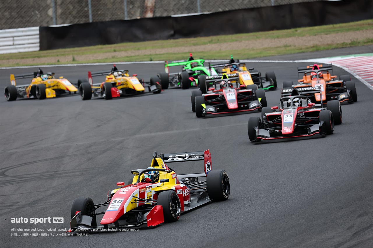 全日本スーパーフォーミュラ・ライツ選手権第12戦は野村勇斗が佐野雄城の追撃を振り切り3連勝。岡山からの連勝を6に伸ばす
