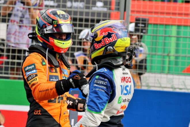 オスカー・ピアストリ（マクラーレン）＆アイザック・ハジャー（レーシングブルズ）