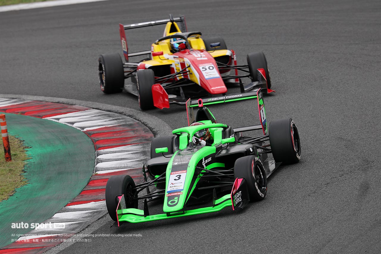 スーパーフォーミュラ・ライツ第14戦富士はポール・トゥ・ウインで小林利徠斗が今季初優勝を飾る。三井優介が初表彰台