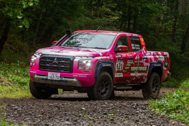 ラリー北海道で『ミツビシ・トライトン』の存在感光る。川畑真人が2度の最速タイム、竹岡圭は7位完走／XCRスプリトカップ北海道