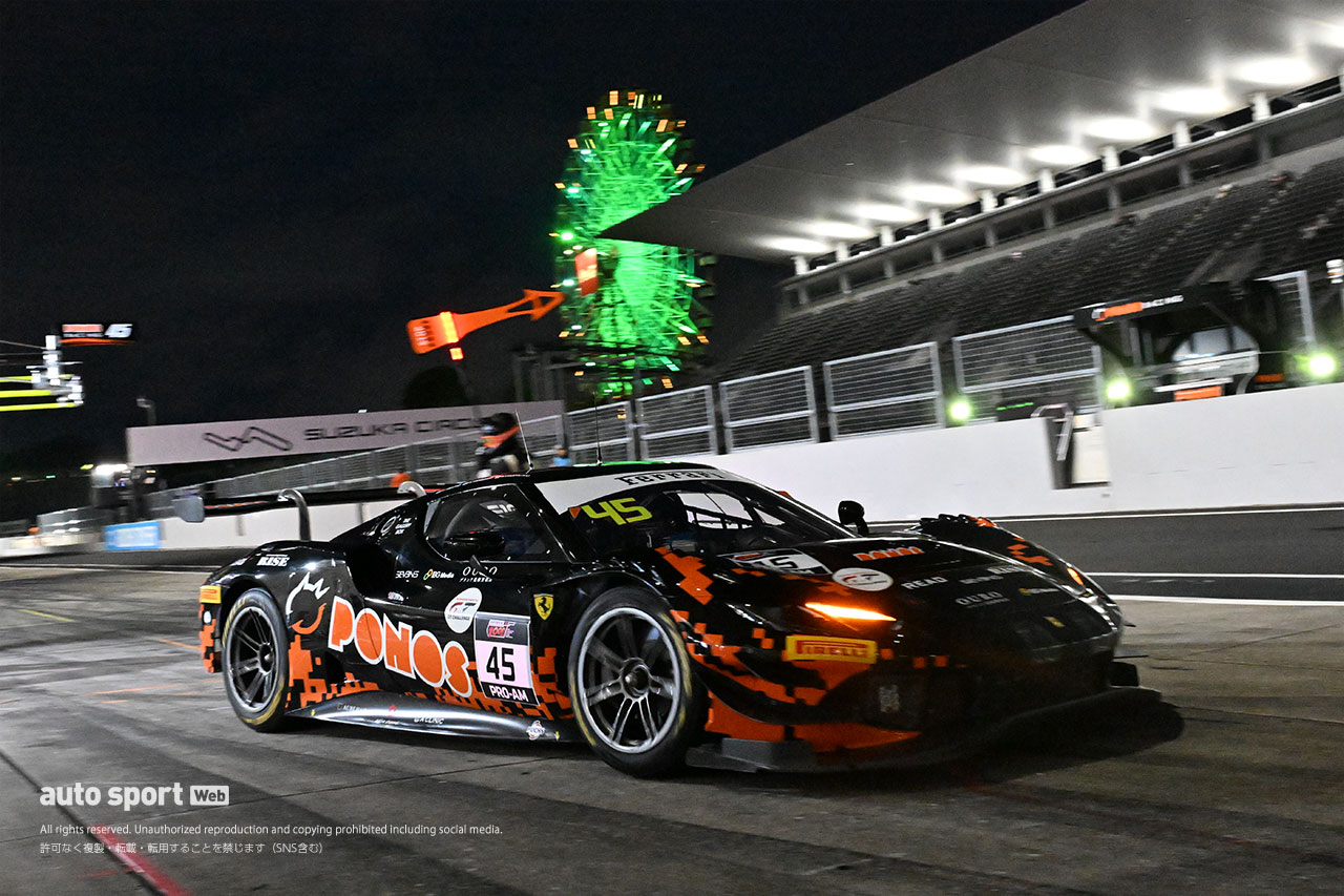 【タイム結果】鈴鹿1000kmのナイト・プラクティスは赤旗2回の荒れ模様。“ラーメン柄”のフェラーリが最速に