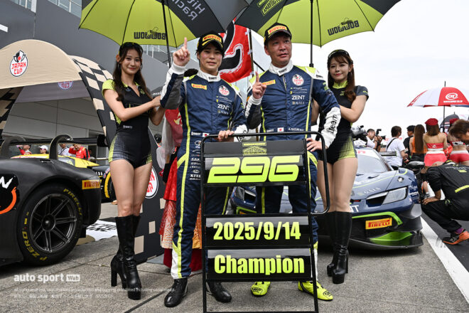 SROジャパンカップ鈴鹿レース2はPONOS RACINGの辻子／コッツォリーノ組がポール・トゥ・ウイン。チャンピオンは都筑／川端組に