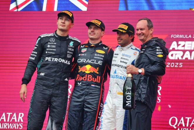 2025年F1第17戦アゼルバイジャンGP　表彰式