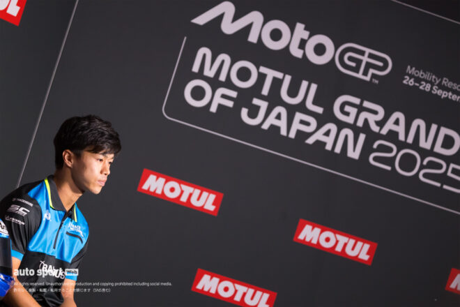 木曜日プレスカンファレンスに出席した小椋藍（トラックハウスMotoGPチーム）／2025MotoGP第17戦日本GP