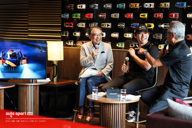 「ハイパーカーに乗る準備はできている」WEC初勝利の佐藤が凱旋トーク。“先輩”マクラーレン使いの関谷から辛口エールも