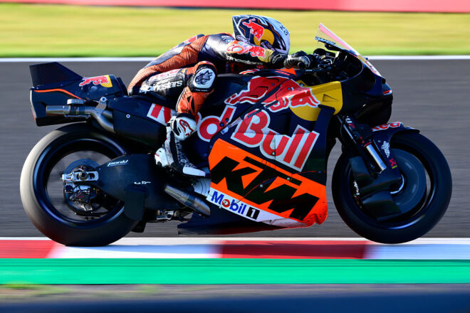 MOTEGI, JAPAN - SEPTEMBER 26: Pedro Acosta of Spain riding a Red Bull KTM Factory Racing during free practice ahead o the MotoGP of Japan at Twin Ring Motegi on September 26, 2025 in Motegi, Japan. (Photo by Gold & Goose Photography/Getty Images)
