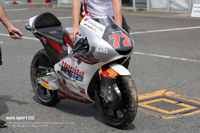 Moto3：転倒があった古里太陽（Honda Team Asia）のマシン／2025MotoGP第17戦日本GP