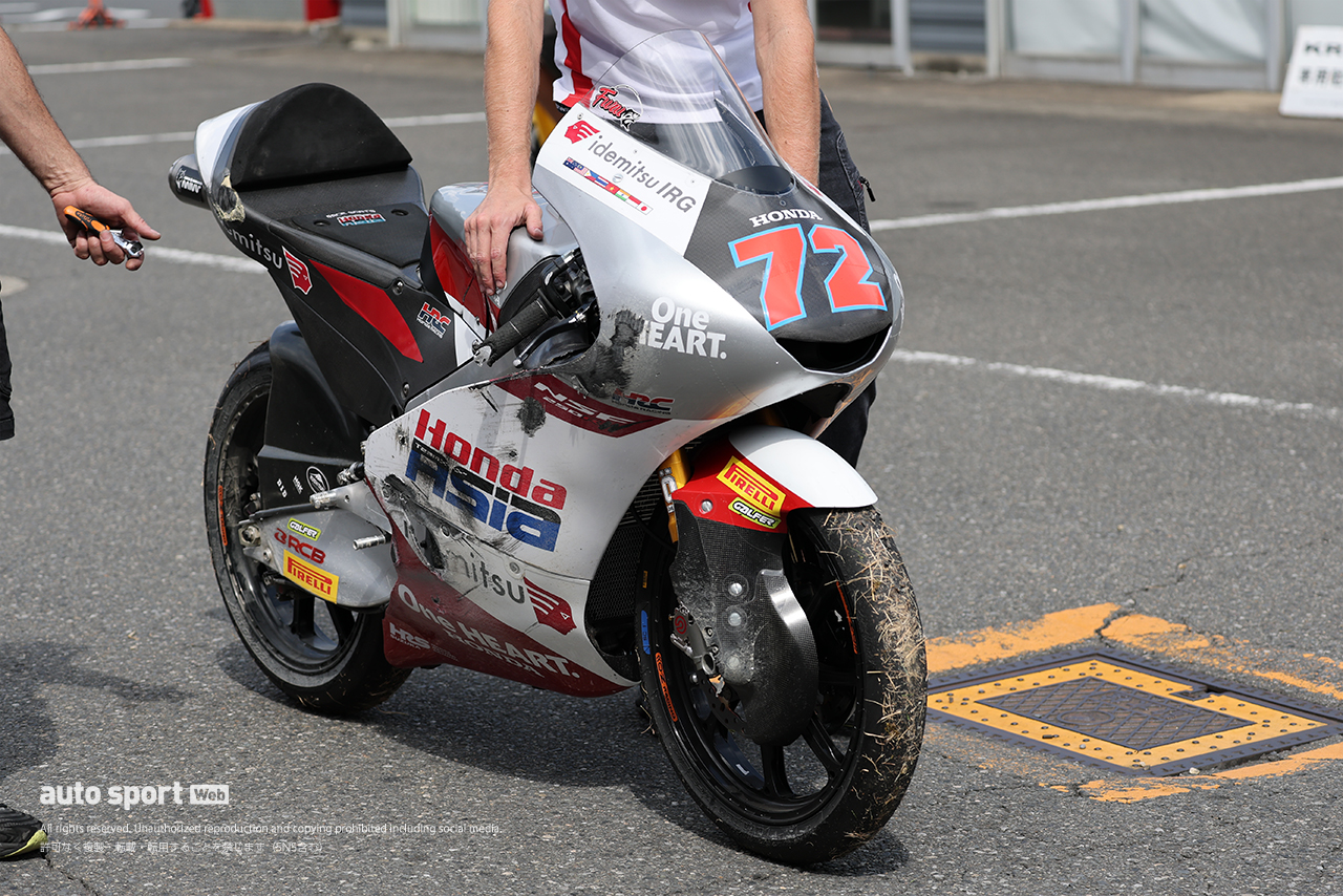 Moto3：転倒があった古里太陽（Honda Team Asia）のマシン／2025MotoGP第17戦日本GP