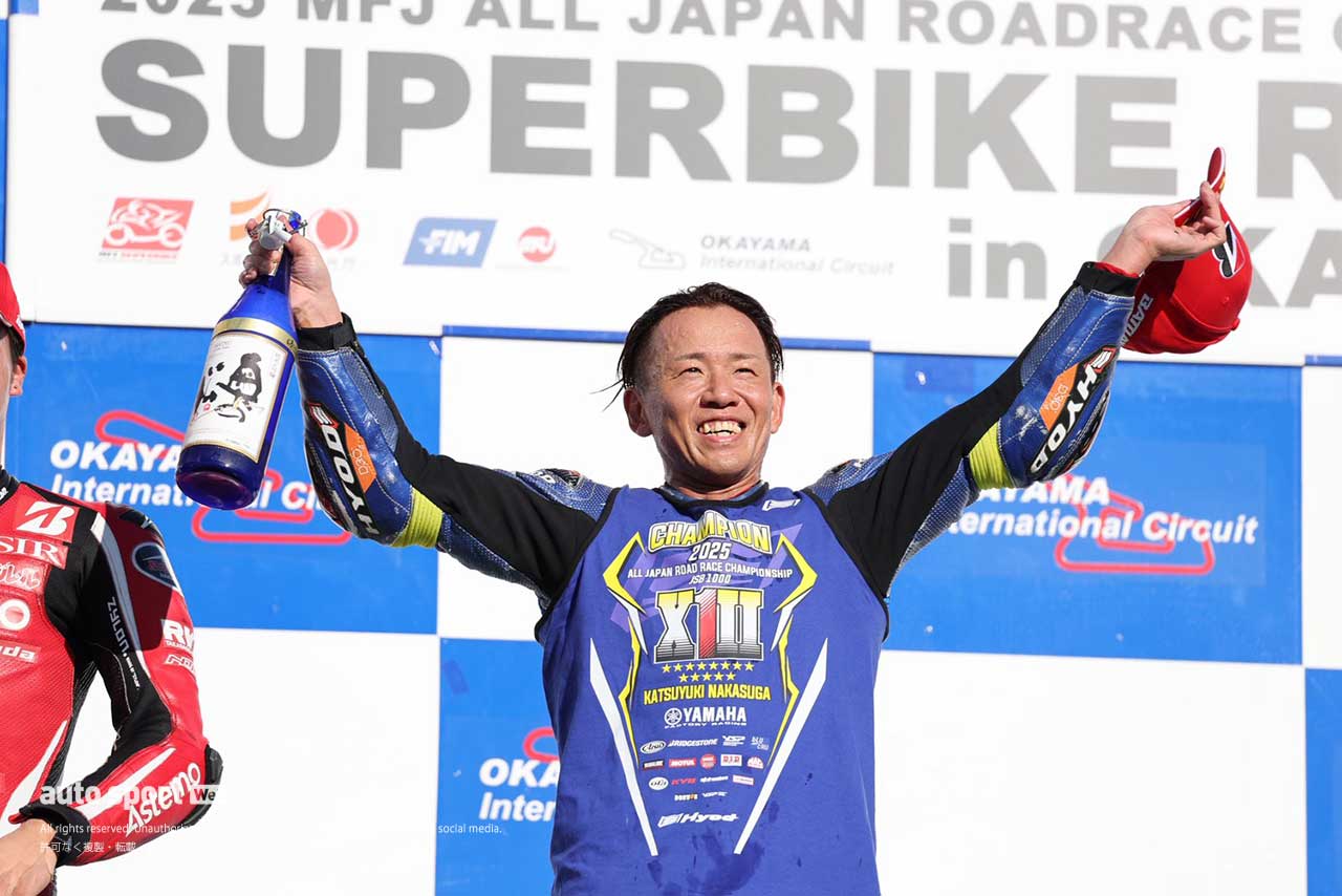 ヤマハ中須賀克行が優勝で13回目のチャンピオン。ダンロップ長島が初表彰台／2025全日本ロード第6戦岡山 JSB1000 決勝