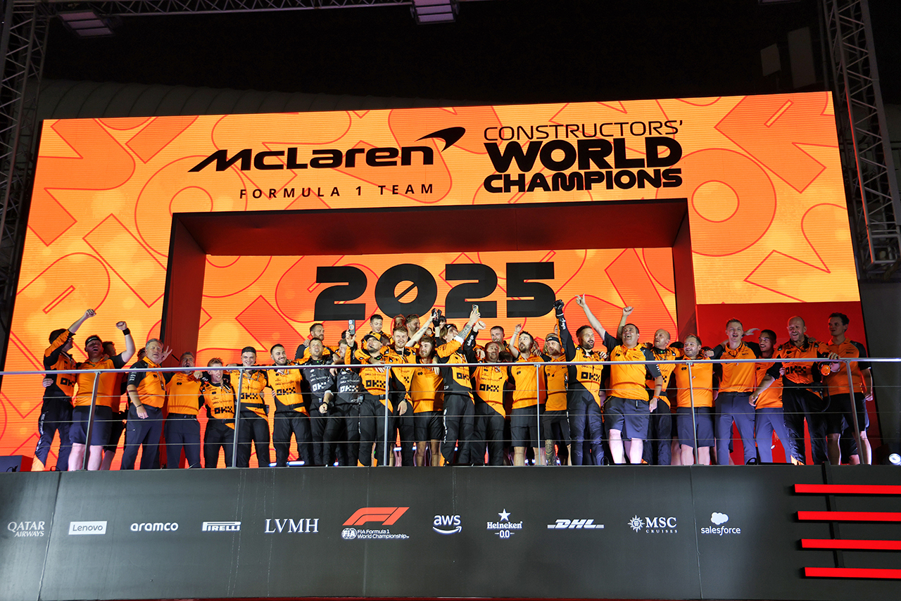 2025年F1第18戦シンガポールGPでコンストラクターズタイトルを決めたマクラーレン