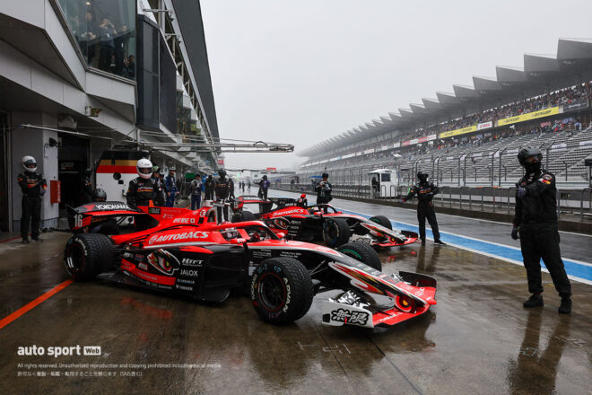 スーパーフォーミュラ第9戦富士は雨中の予選で終盤岩佐がクラッシュ。フェネストラズが暫定初ポール獲得