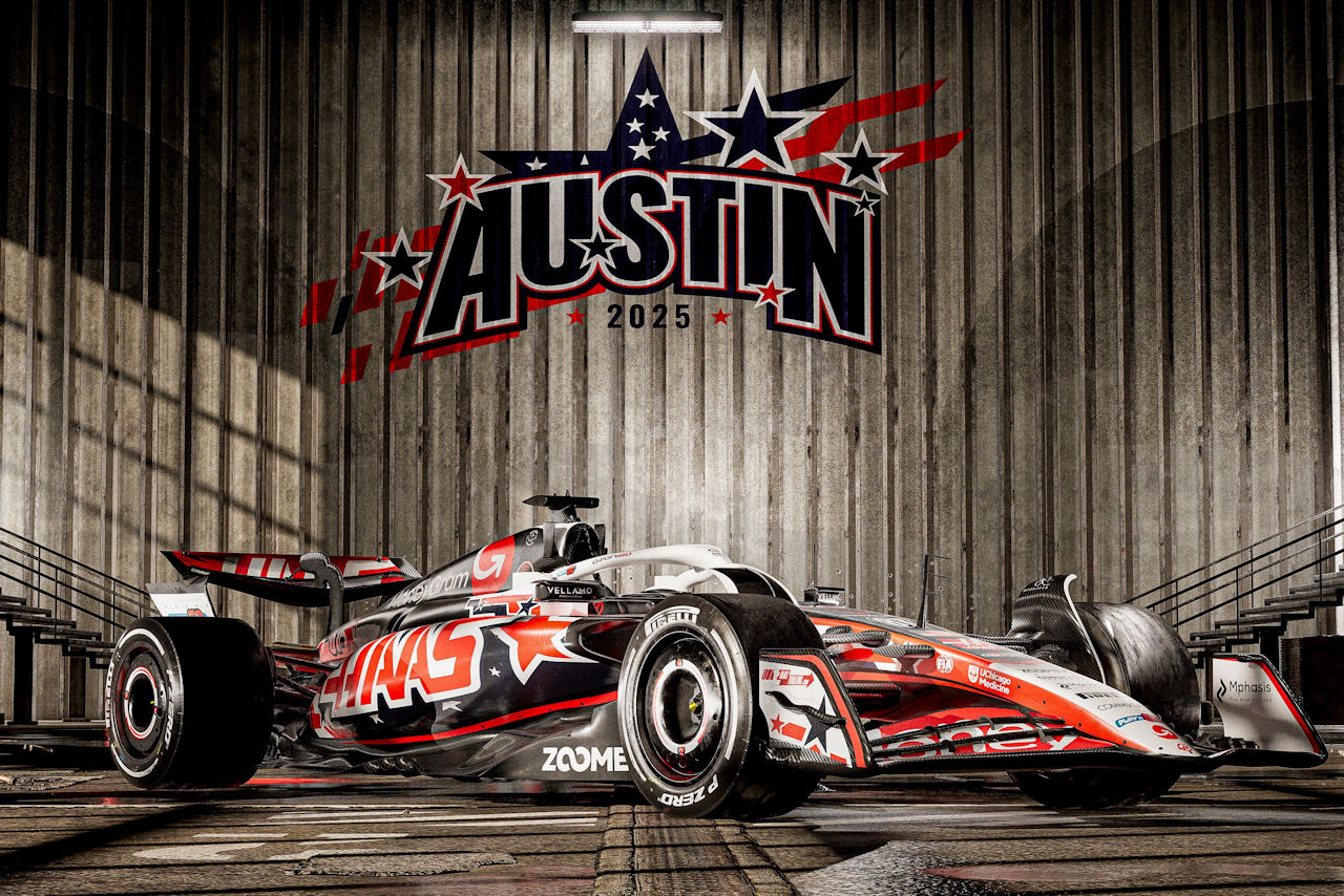 アメリカGP特別カラーリングのハースVF-25