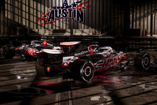 アメリカGP特別カラーリングのハースVF-25