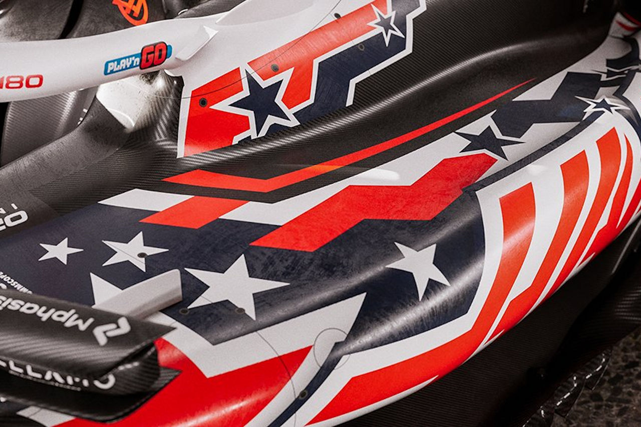 アメリカGP特別カラーリングのハースVF-25