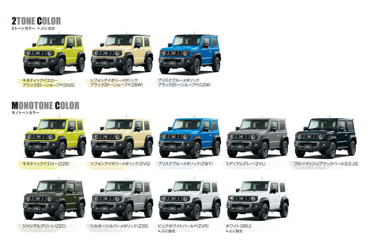 スズキ、『ジムニー』『ジムニーシエラ』の仕様を一部変更。ともに11月4日発売