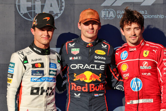 2025年F1第19戦アメリカGP　予選トップ3