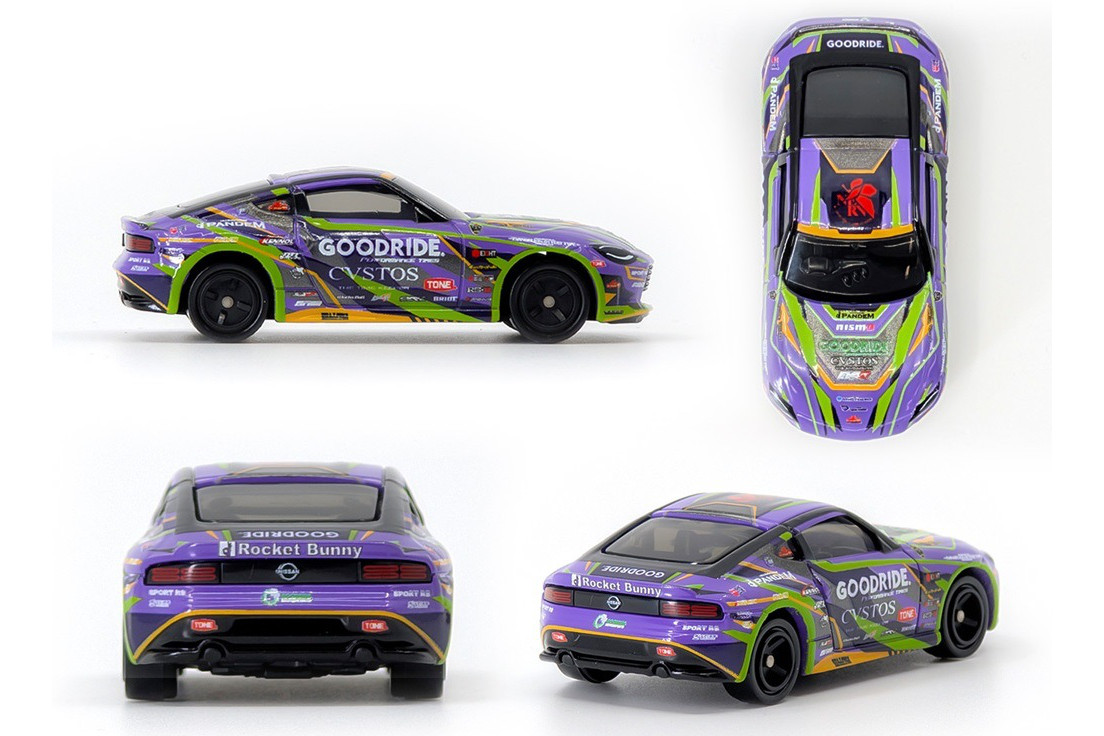 エヴァンゲリオンレーシングのフォーミュラドリフトジャパン参戦がトミカに。初号機カラーのニッサンZを忠実に再現