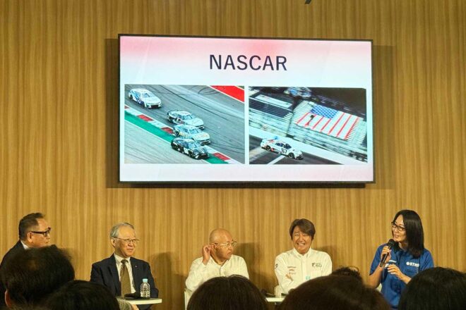 日本自動車会議所トークショーでサプライズ発表！スーパー耐久第7戦富士で NASCAR車両6台がデモランへ