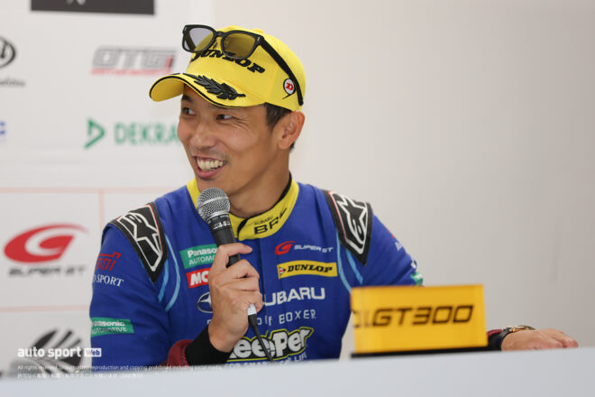 「『EJエンジン、いいじぇ～』と言えるように」井口＆山内コンビがEJ20引退レースに向け意気込み【スーパーGT第8戦もてぎGT300予選会見】